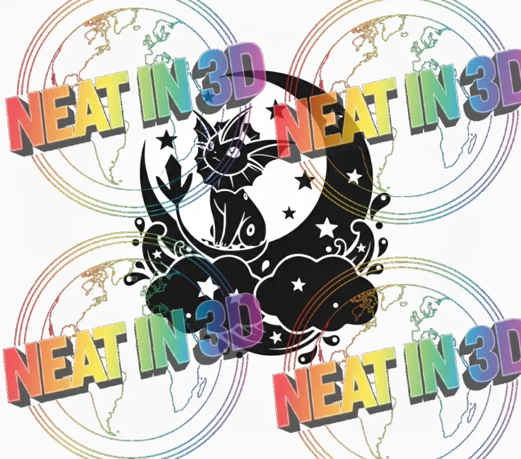 Celestial Water Spirit & Moon Vinyl Decal | Vaporeon Inspired Sticker 4 x 5 inches